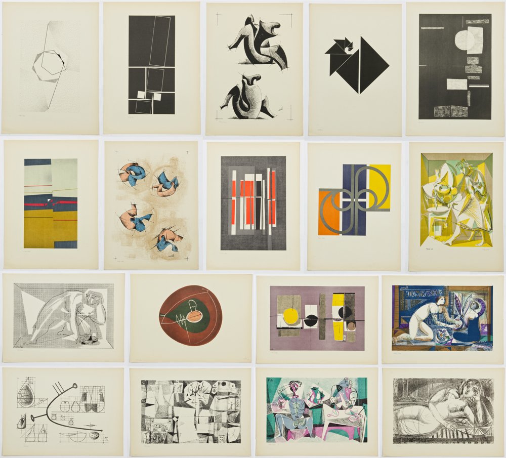 18 Litografias de Artistas Argentinos: 18 Litografias de Artistas Argentinos, from an edition of 500. Publisher: Buenos Aires: Krayd Galeria de Arte, 1955. Nine Argentinian artists contributed to this portfolio: Leopoldo Torres Agero, Migu