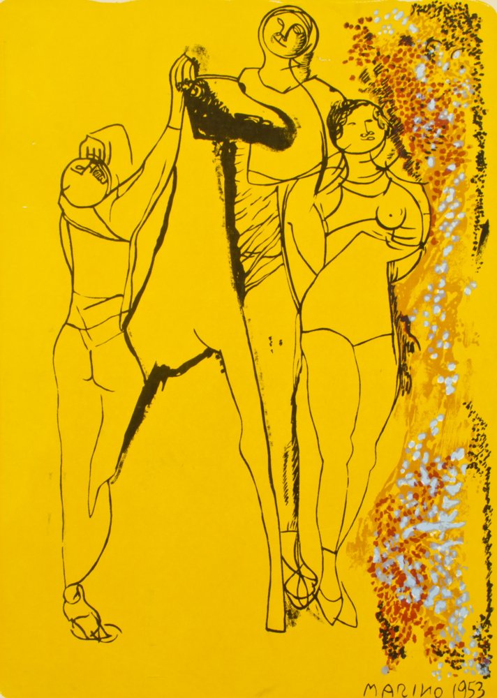 Marino Marini (Italian, 1901-1980): Marino Marini (Italian, 1901-1980) Untitled, screenprint, signed in plate. Size: 26" x 21.25", 66 x 54 cm (sheet).