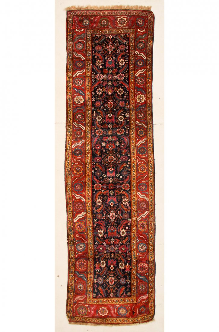 Antique Gendje Rug: 3'6" x 12'4" (107 x 376 cm) (1 of 4)