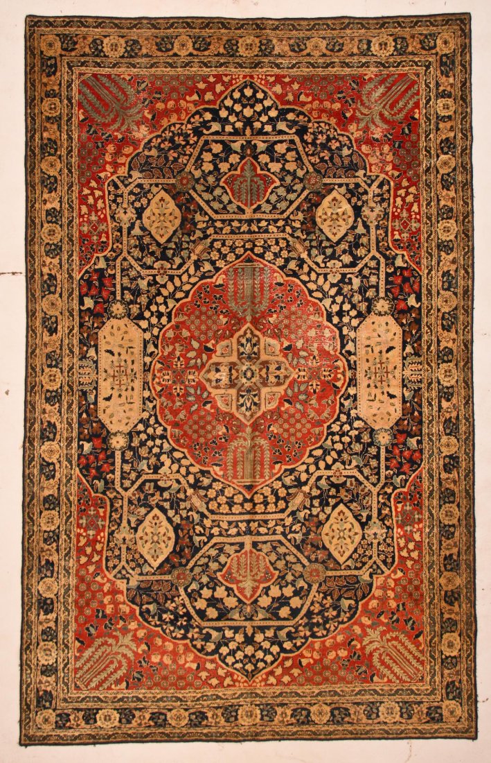 Antique Tebriz Rug: 7'3" x 11'8" (221 x 356 cm) (1 of 4)