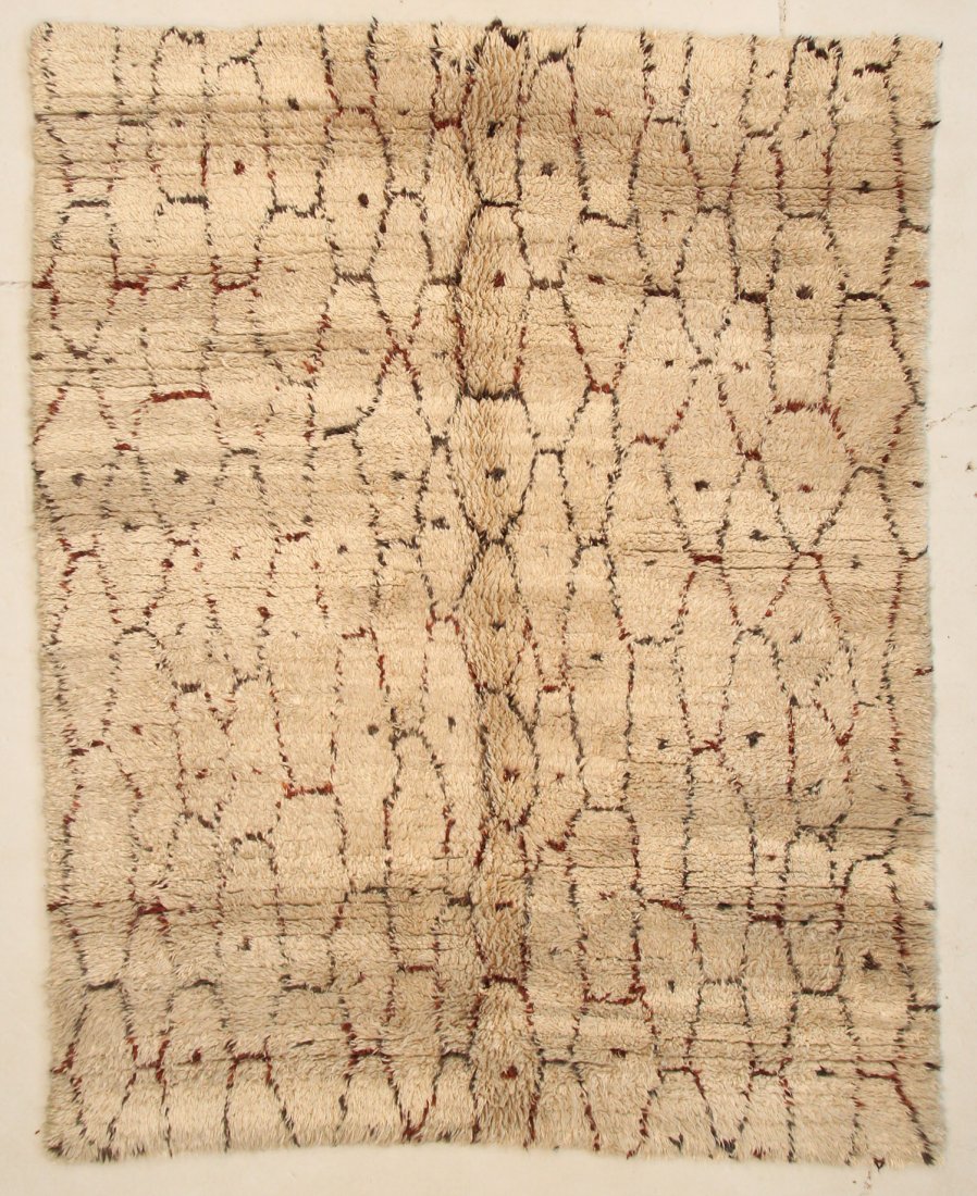 Modern Moroccan Rug: 7' x 8'11" (213 x 272 cm): Modern Moroccan Rug: 7' x 8'11" (213 x 272 cm) full, shaggy pile, excellent condition. Prov: Summit, NJ estate.