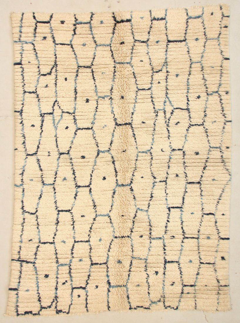 Modern Moroccan Rug: 7' x 9'7" (213 x 292 cm): Modern Moroccan Rug: 7' x 9'7" (213 x 292 cm), full, shaggy pile, excellent condition. Prov: Summit, NJ estate.