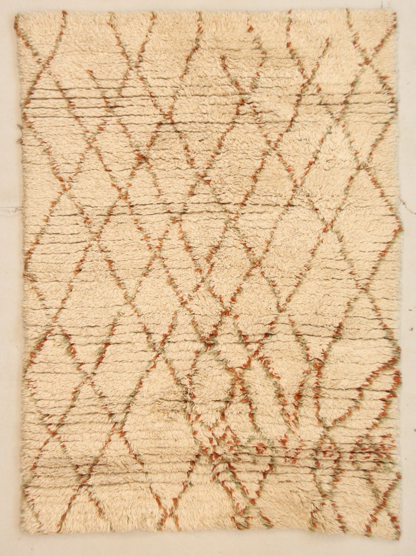 Modern Moroccan Rug: 4'11" x 6'10" (150 x 208 cm): Modern Moroccan Rug: 4'11" x 6'10" (150 x 208 cm),full, shaggy pile, excellent condition. Prov: Summit, NJ estate.