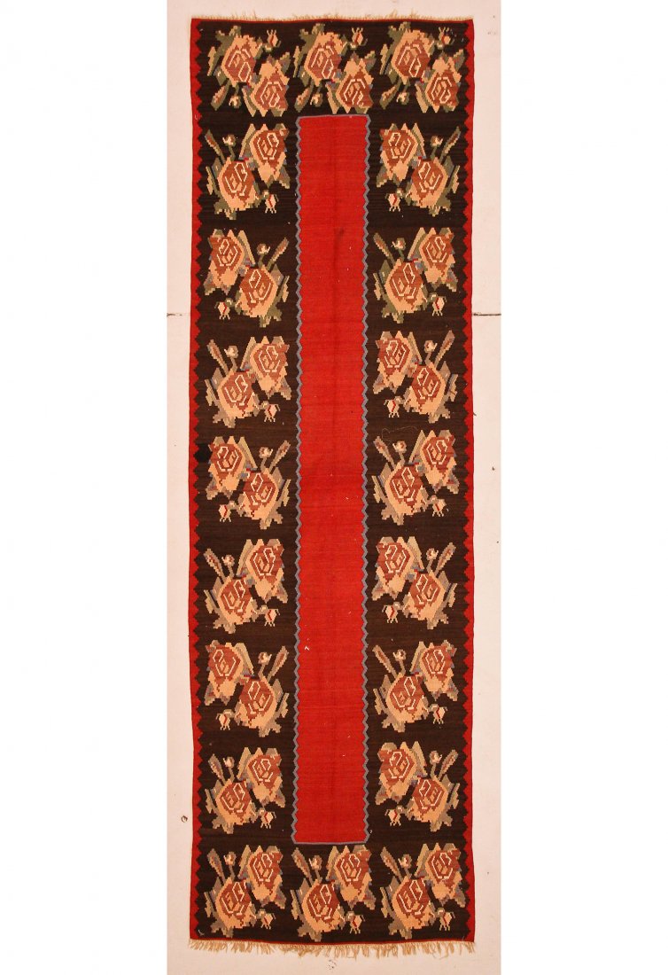 Bessarabian Kilim: 3'4" x 10'10" (102 x 330 cm) (1 of 4)