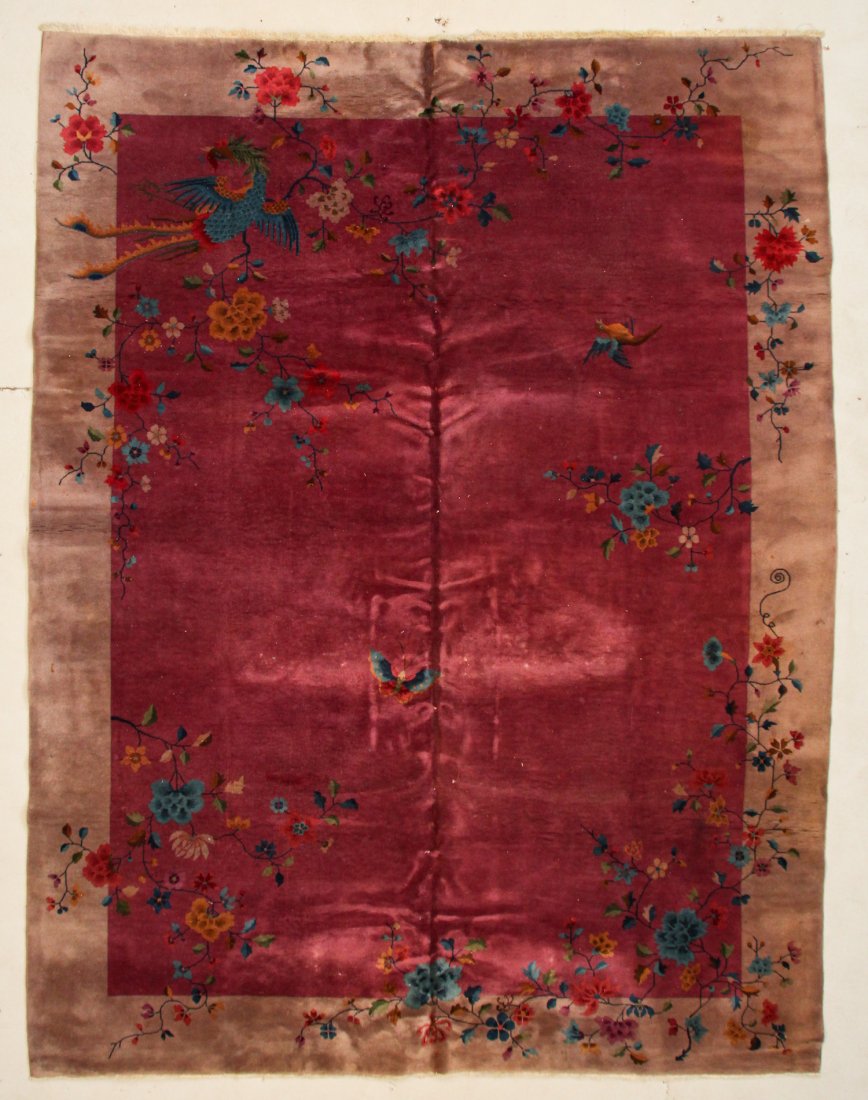 Semi-Antique Chinese Art Deco Rug: 8'9" x 11''5" (267 x: Semi-Antique Chinese Art Deco Rug: 8'9" x 11'5" (267 x 348 cm).