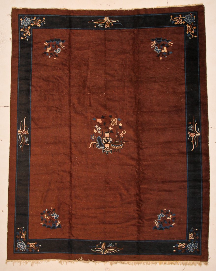Antique Chinese Rug: 9'2" x 11'5" (279 x 348 cm) (1 of 4)