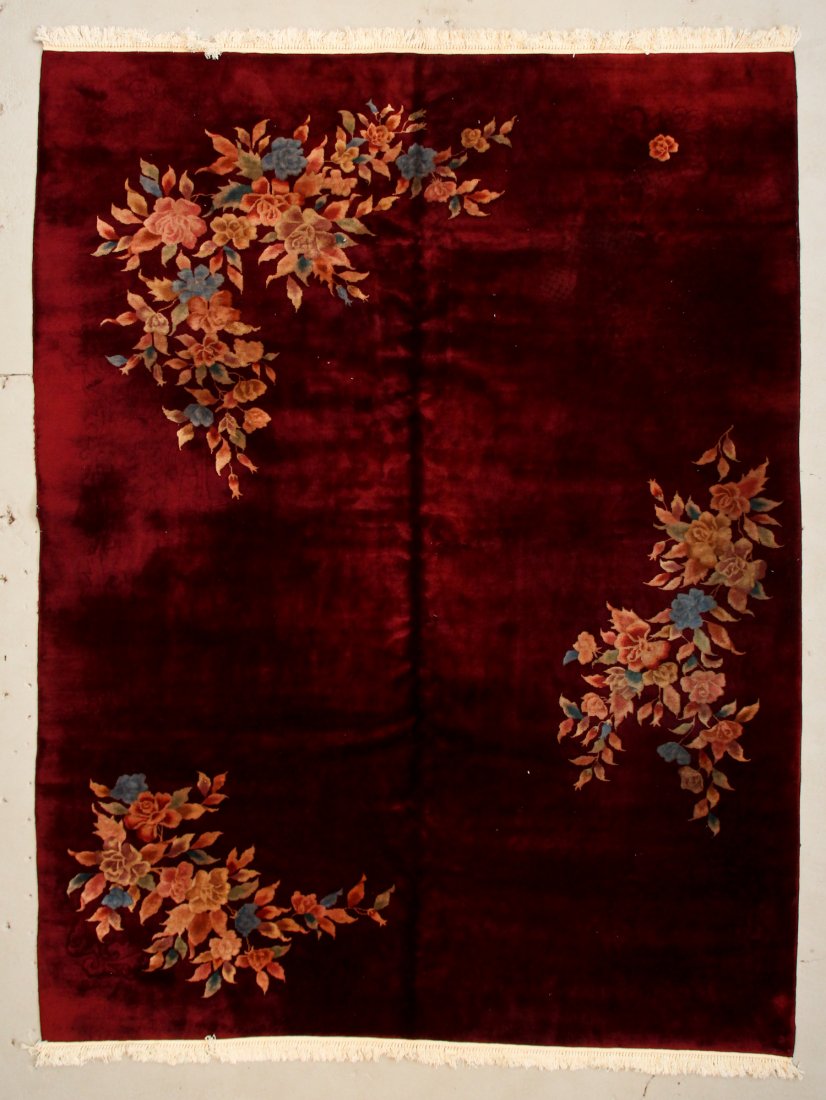 Semi-Antique Chinese Art Deco Rug: 8'9" x 11'9" (267 x (1 of 4)