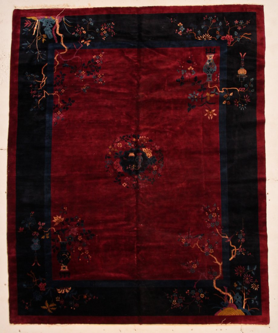 Antique Chinese Rug: 9'2" x 11'4" (279 x 345 cm) (1 of 4)