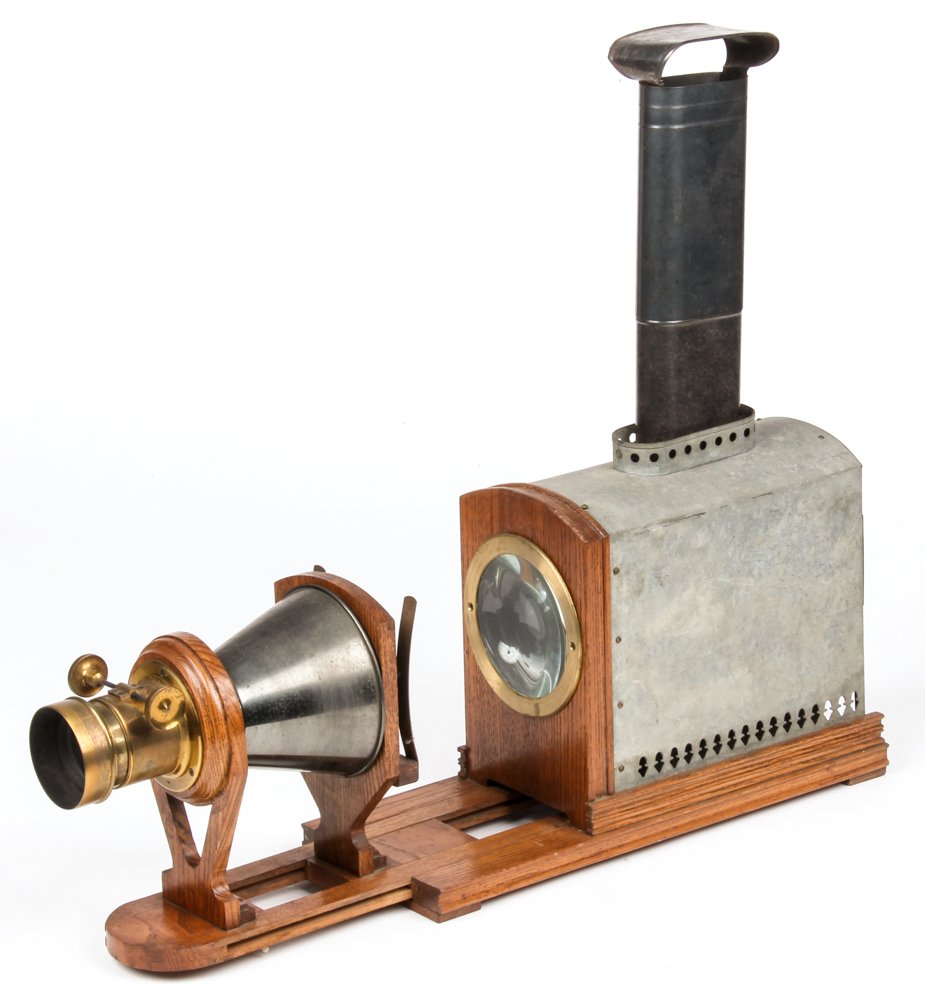 Antique Magic Lantern Projector: Antique Magic Lantern Projector. Size: 21.5" x 25" x 6.5" (55 x 64 x 17 cm). Provenance: DeHoogh Gallery, Philadelphia.