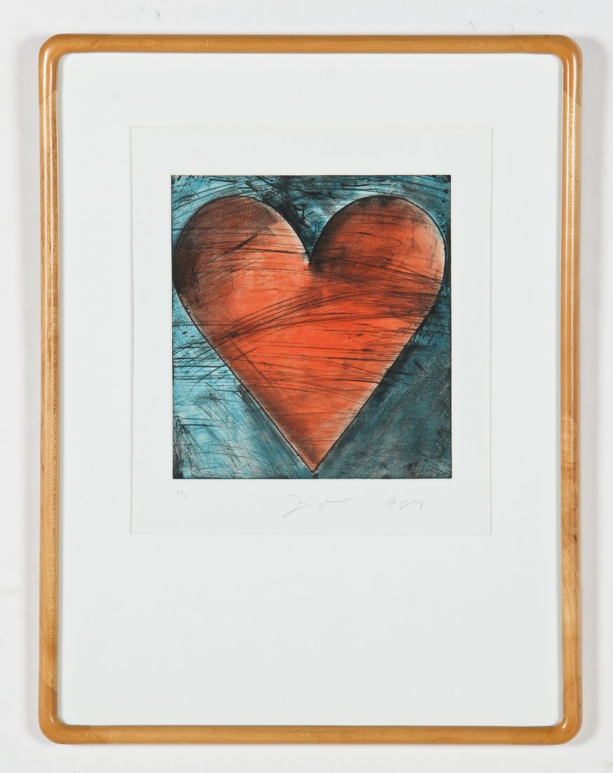 Jim Dine (American, 1935) The Philadelphia Heart, 1984: Jim Dine (American, 1935) The Philadelphia Heart, 1984, color etching, aquatint, and drypoint, pencil signed, dated, and numbered, from an edition of 35. Philadelphia museum of Art, publisher; Atelier