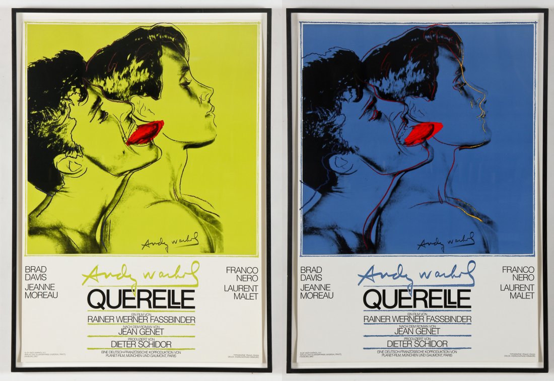 2 Vintage Andy Warhol Querelle Posters: 2 Vintage Andy Warhol Querelle Posters. Each: 41.75" x 29.75", 106 x 76 cm (frame).