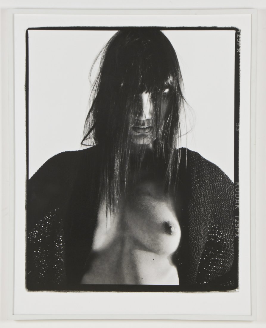 Paul Rowland (American, 20th c.) Nude Fashion Model: Paul Rowland (American, 20th c.) Nude Fashion Model, black and white photograph, framed. Size: 46" x 36.75", 117 x 93 cm (sight); 47.5" x 38.25", 121 x 97 cm (frame).