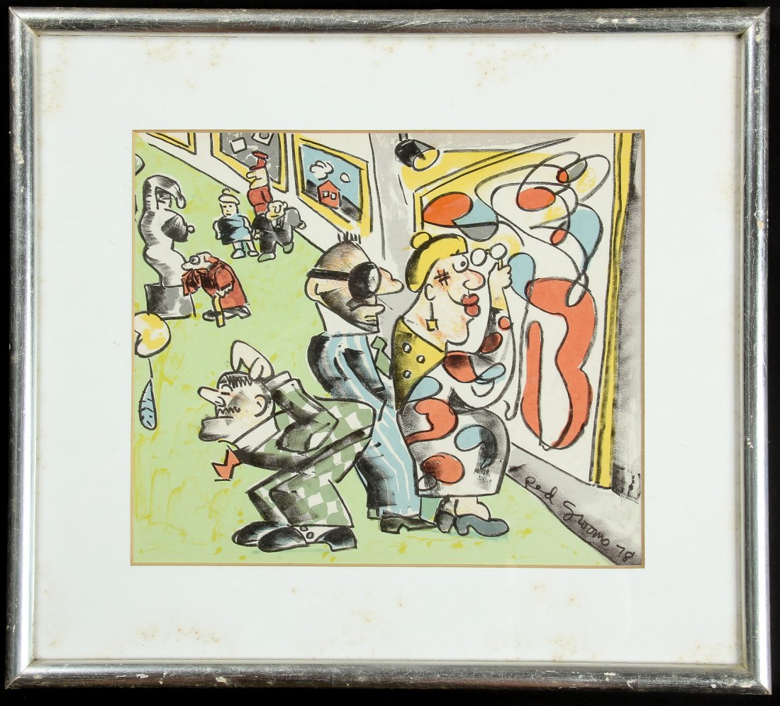 Red Grooms (American, b. 1937) Museum, lithograph, 1978: Red Grooms (American, b. 1937) Museum, lithograph, 1978, signed in plate. Size: 8.25 x 9.75", 21 x 25 cm (image), 13 x 14.5", 33 x 37 cm (frame).