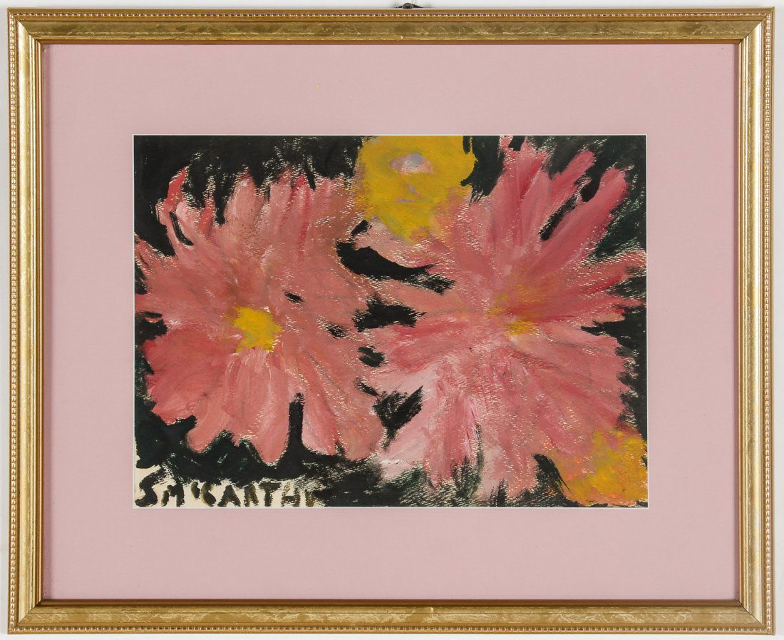 Justin McCarthy (American, 1892-1977) Floral: Justin McCarthy (American, 1892-1977) Floral, painting, framed and matted. Size: 10.5" x 14.5", 27 x 37 cm (sight); 17.5" x 21.5", 44 x 55 cm (frame). Proceeds from the sale of this item to benefit th