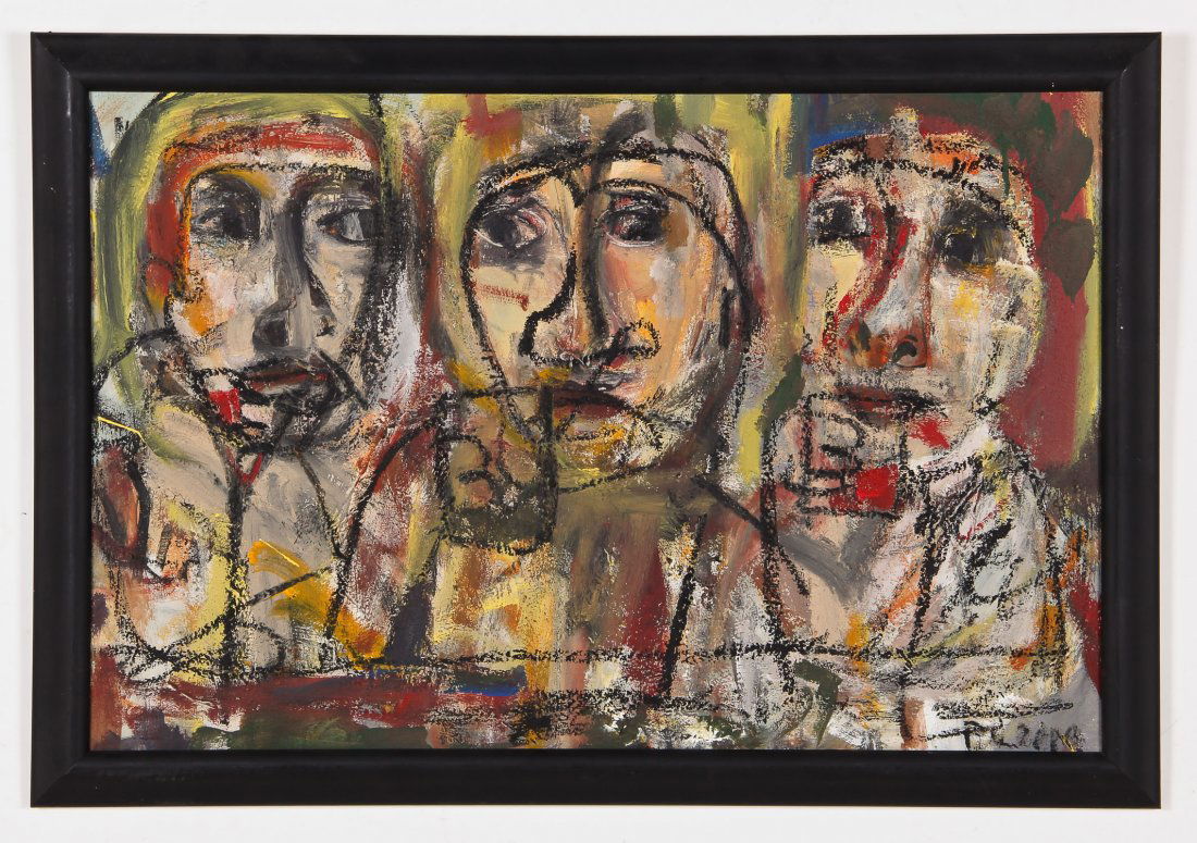Jim Bloom (American, b. 1968): Jim Bloom (American, b. 1968) Mixed media painting on canvas. Size: 24" x 36", 61 x 91 cm (stretcher); 27.5" x 39.5", 70 x 100 cm (frame).