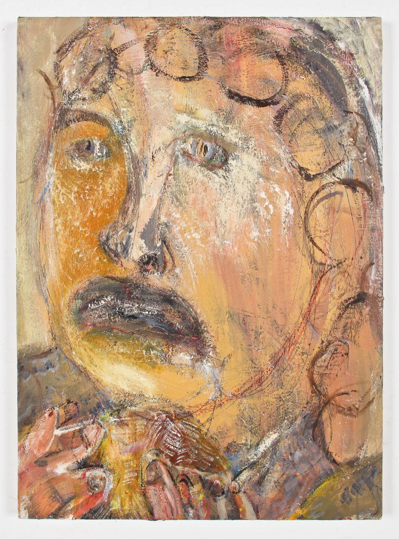 Jim Bloom (American, b. 1968): Jim Bloom (American, b. 1968) Mixed media painting on canvas. Size: 30" x 24", 76 x 61 cm (stretcher).