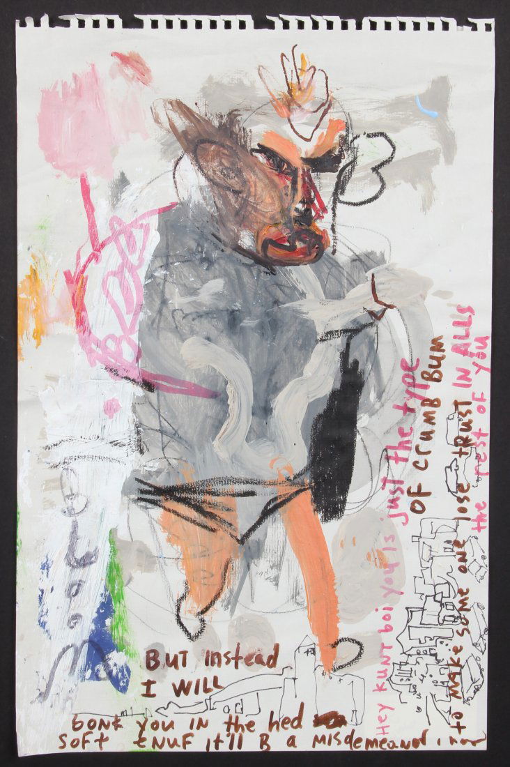 Jim Bloom (American, b. 1968): Jim Bloom (American, b. 1968) Mixed media on paper. Size: 17" x 11", 43 x 28 cm (sheet).