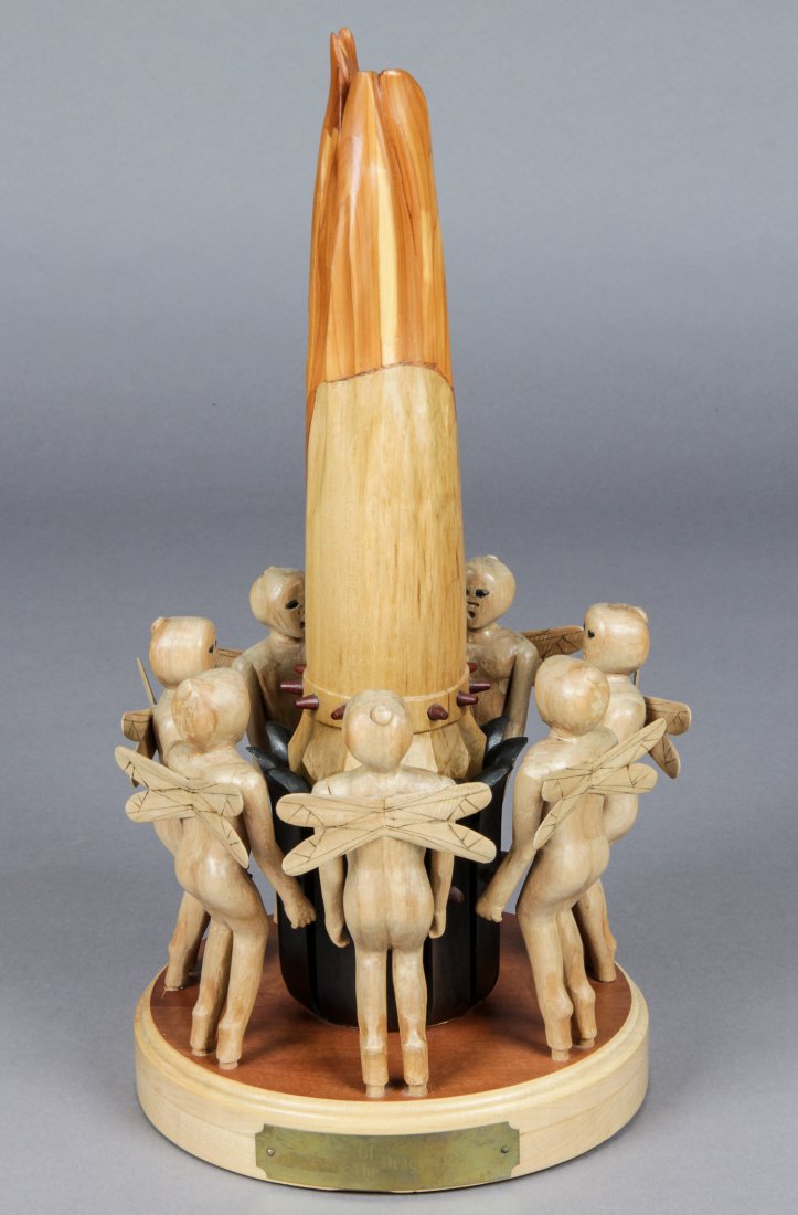 John J. Stanko (American, 1925-2014) Sculpture: John J. Stanko (American, 1925-2014) Sculpture, Dance of the Dragonflies, carved wood, mixed media. Size: 20" x 9" x 9" (51 x 23 x 23 cm). Provenance: estate of the artist. The sale debuts the work of