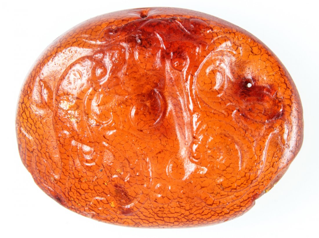 Chinese Amber Amulet, Qing Dynasty (1644-1911) (1 of 7)
