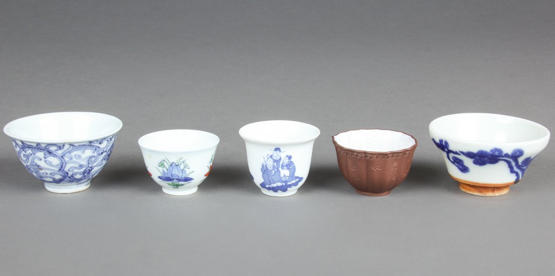 5 Antique Chinese Cups (1 of 3)