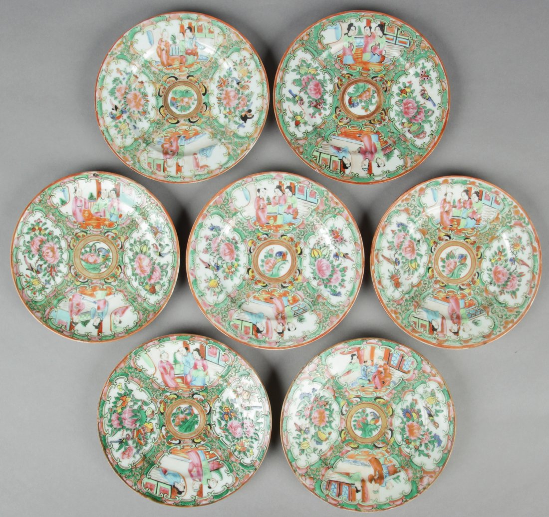 7 Chinese Rose Medallion Plates (1 of 3)