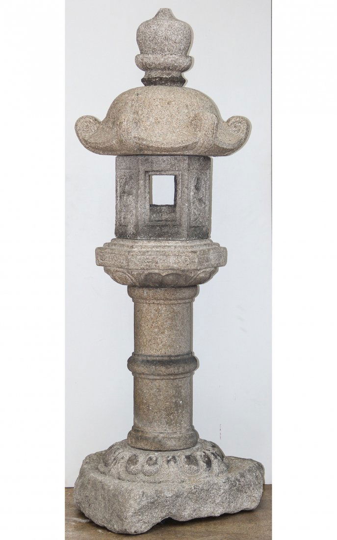 Massive Japanese Carved Stone Lantern, Meiji, 19th c. (1 of 3)