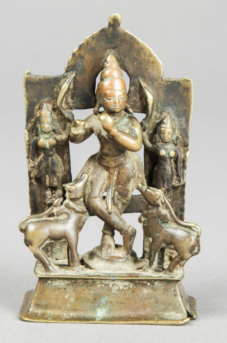 Bronze Figural Grouping w/Krishna, circa 1800 (1 of 3)