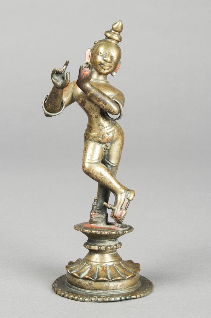 Large Bronze Krishna Statue, circa 1800-1850 (1 of 3)