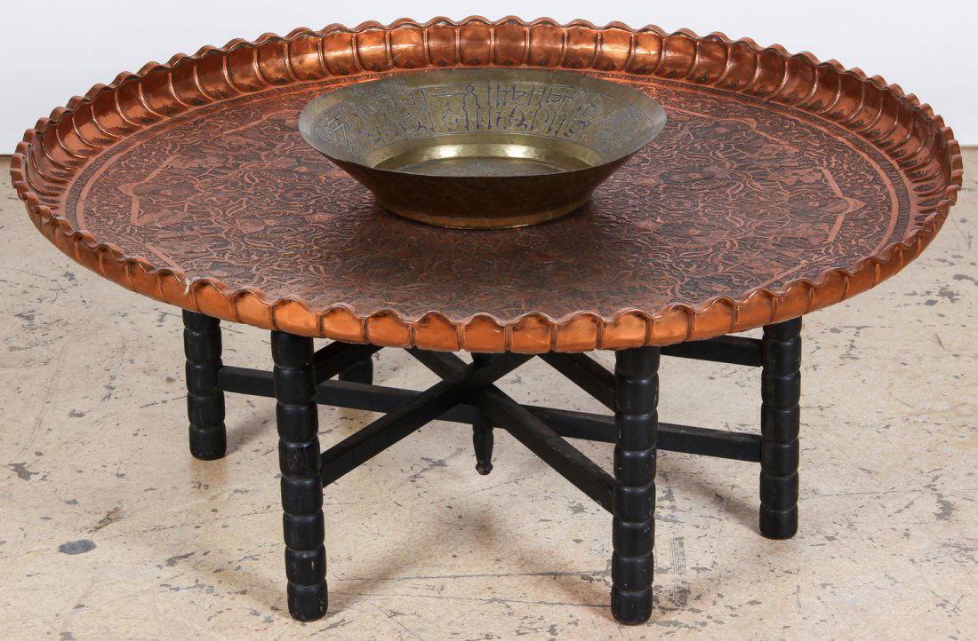 Large Islamic Brass Tray and Bowl (1 of 8)