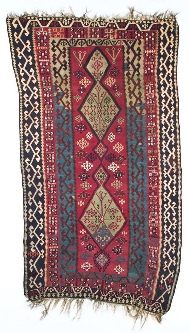Antique East Anatolian Kurdish Kilim: 4' x 6'11" (122 x (1 of 4)