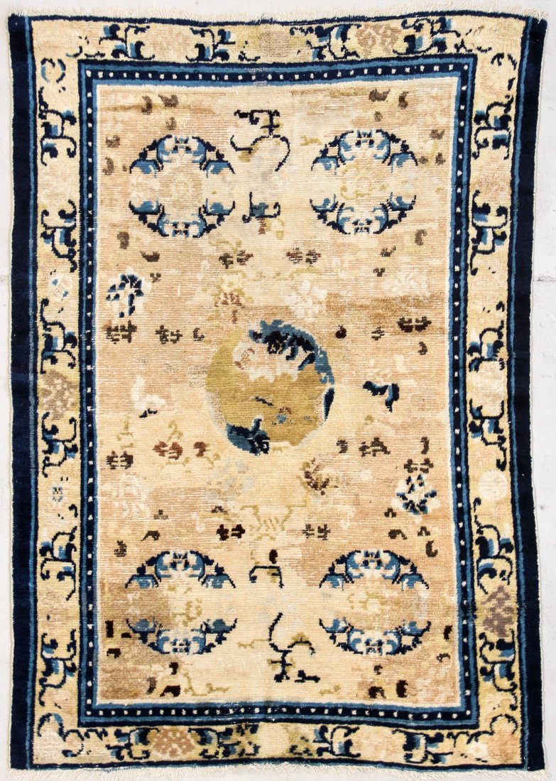 Antique Chinese Rug: 4'3" x 5'11" (130 x 180 cm) (1 of 5)