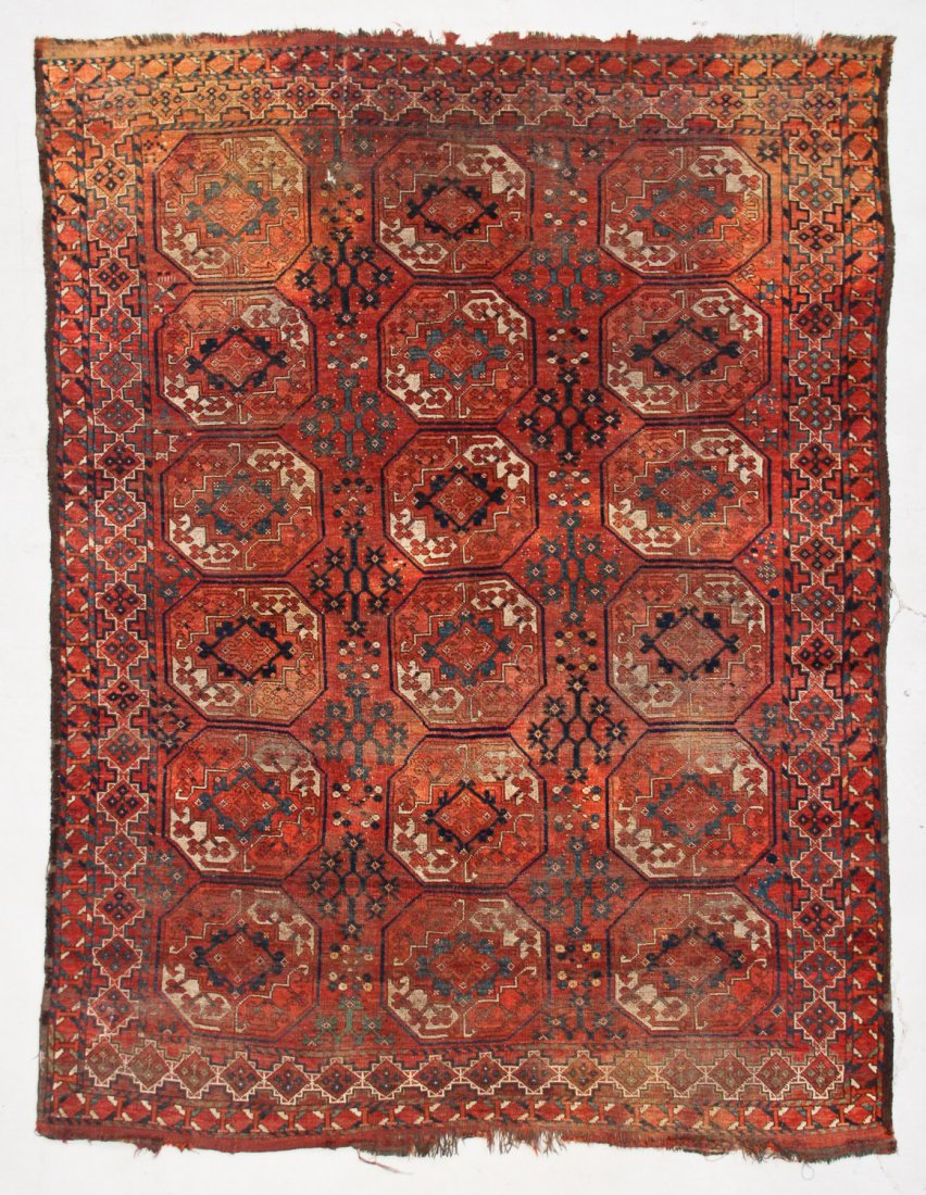 19th c. Ersari Main Carpet: 6'6" x 8'4" (198 x 254 cm) (1 of 4)