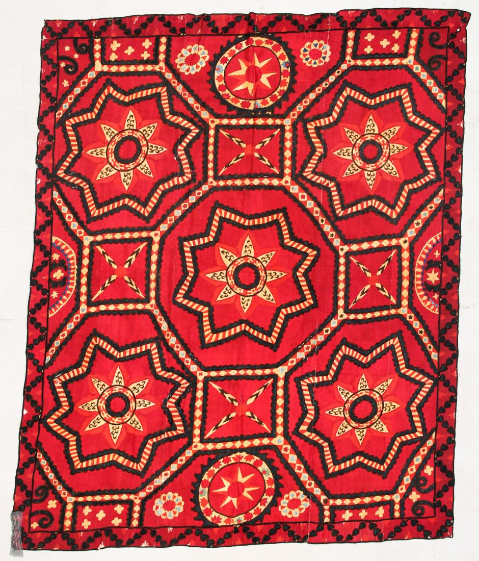 Antique Central Asian Suzani: 6'8" x 8'4" (203 x 254 (1 of 4)