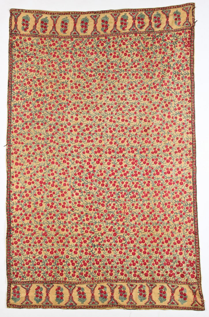 Antique Central Asian Suzani: 54" x 85" (137 x 216 cm) (1 of 4)