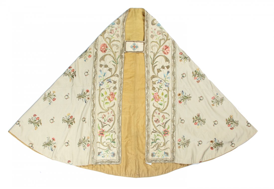 19th c. Silk Embroidered Vestment, France (1 of 6)