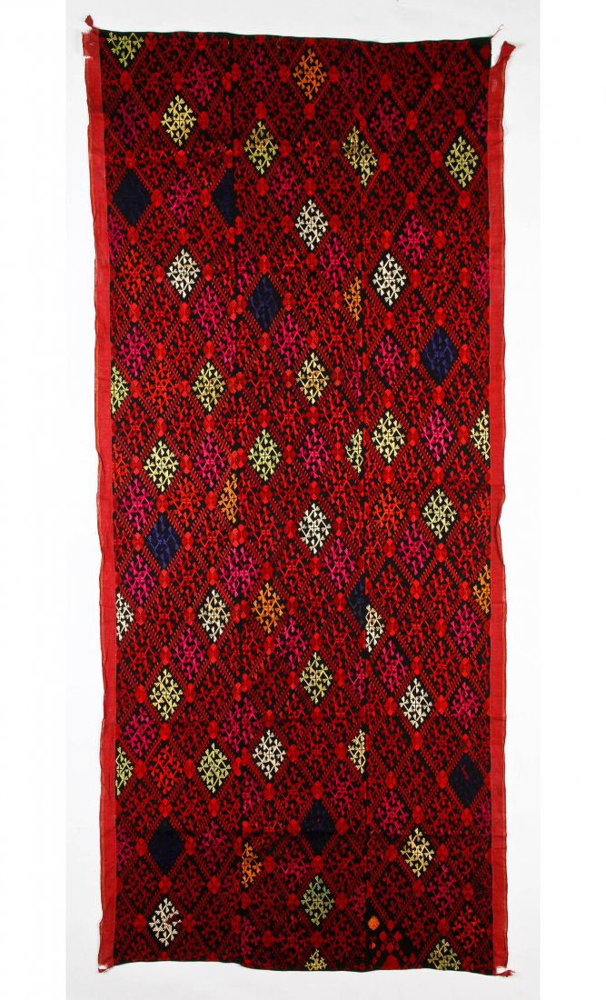 Silk Embroidered Woman's Head Covering, Nuristan (1 of 4)