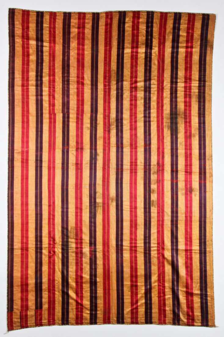 Uzbek All Silk Striped Hanging: 82" x 54" (208 x 137 (1 of 5)