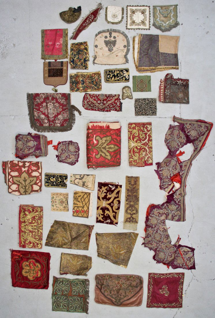 Antique Continental Embroidered Swatches (1 of 8)