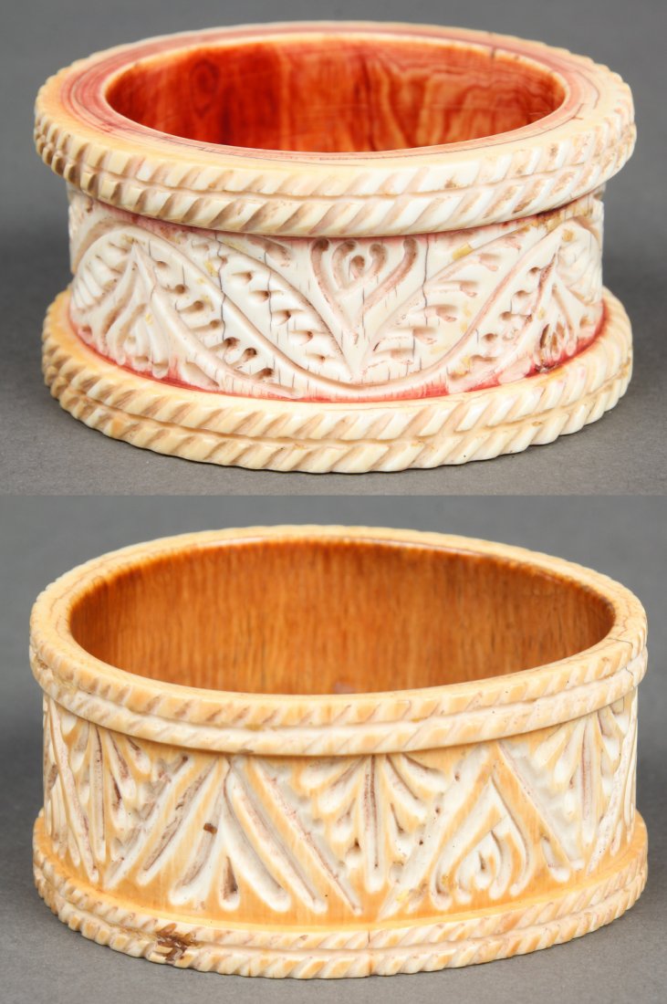 2 Antique Carved Ivory Bangles (1 of 8)