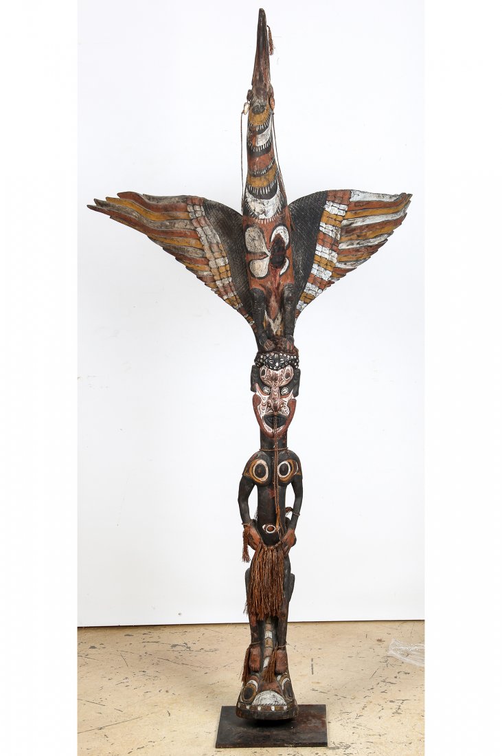 Sepik River Region Totem: 76" x 38" x 22" (193 x 97 x: Sepik River Region Totem. Papua New Guinea. Size: 76" x 38" x 22" (193 x 97 x 56 cm).