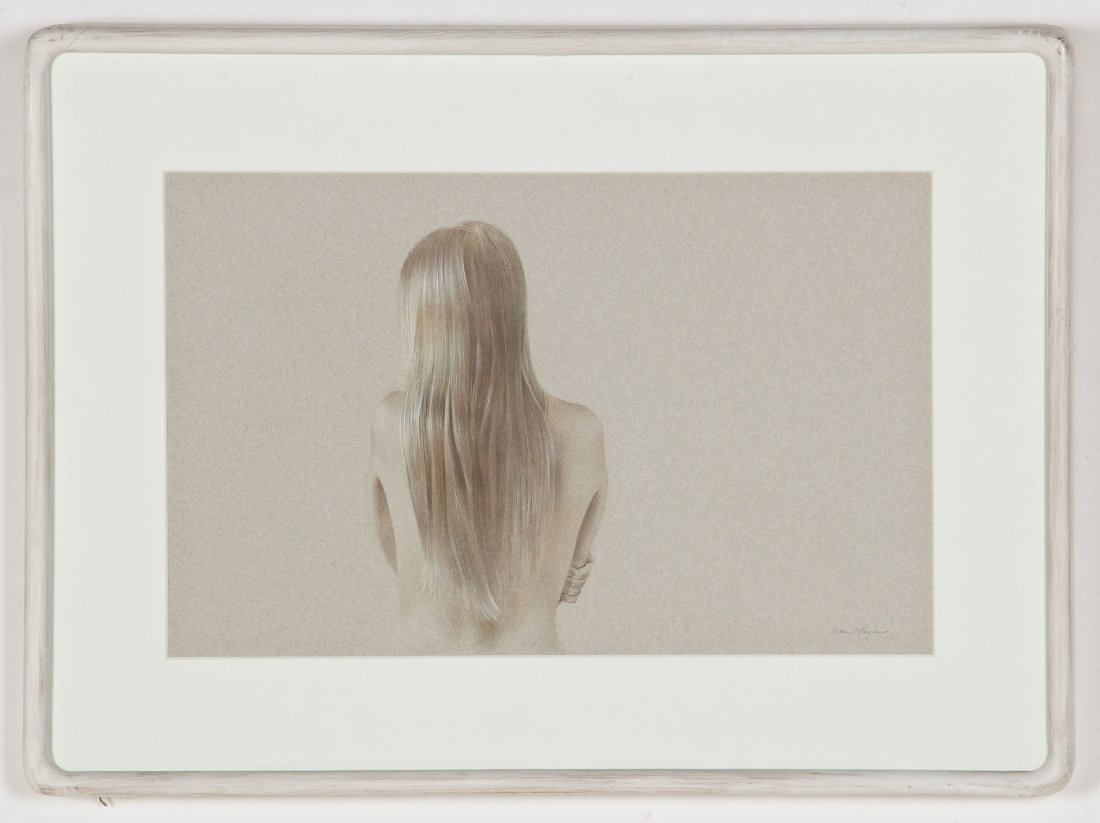 Alan Magee (Americn, b. 1947) Nude Female Figure: Alan Magee (Americn, b. 1947) Nude Female Figure, graphite and color pencil drawing. Size: 12" x 19", 30 x 48 cm (sight); 19" x 26", 48 x 66 cm (frame).