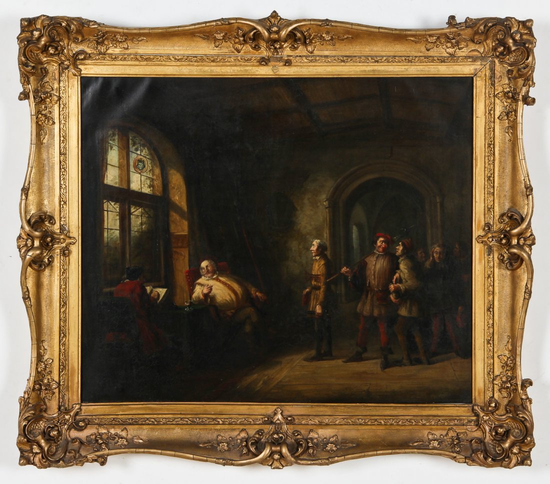 John Cawse (English, 1778-1862) Painting: John Cawse (BRITISH, 1779-1862) Painting of Henry IV, who was King of England and Lord of Ireland from 1399 to 1413, oil on canvas, in an antique carved wood frame. Size: 25" x 30", 64 x 76 cm (stretc