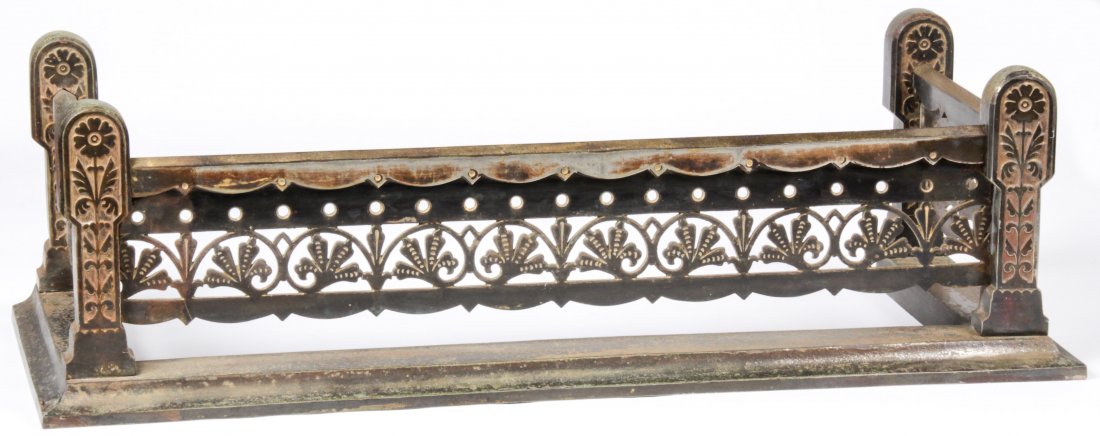 Arts and Crafts Style Fireplace Fender: Arts and Crafts Style Fireplace Fender. Size: 12" x 39" x 16", 30 x 99 x 41 cm.