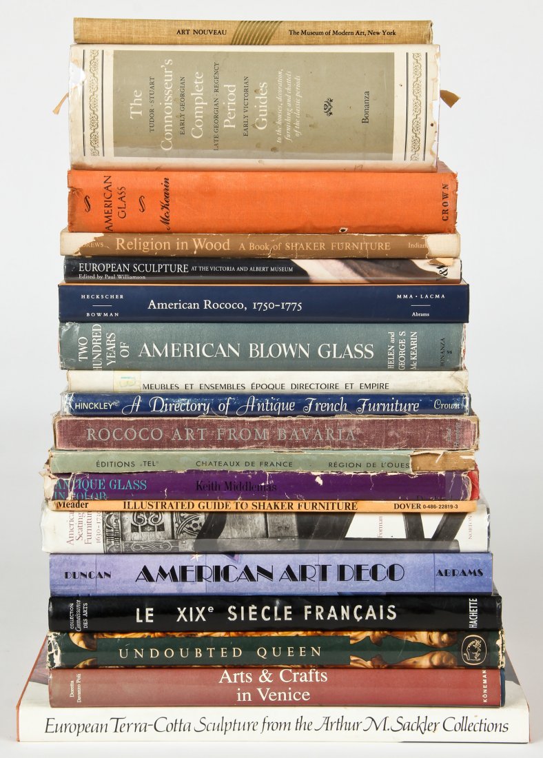 15+ European and American Decorative Art Reference: 15+ European and American Decorative Art Reference Books including Furniture from various periods of history. Provenance: Estate of Robert Swan Lindsley and Eric Hoage, Philadelphia.