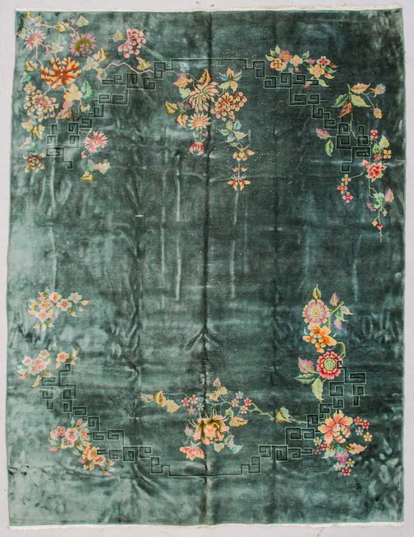 Chinese Art Deco Rug: 8'9" x 11'6" (267 x 351 cm): Chinese Art Deco Rug: 8'9" x 11'6" (267 x 351 cm), circa 1930's.