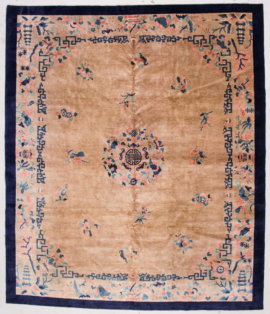 Antique Chinese Rug: 9'9" x 11'9" (297 x 358 cm) (1 of 4)