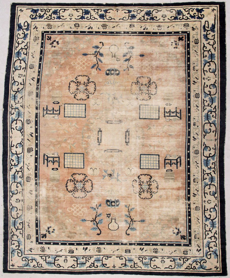 19th C. Chinese Rug: 9'2" x 11'2" (279 x 340 cm) (1 of 4)