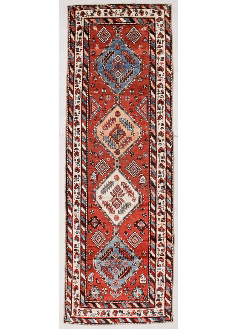 Antique Northwest Persian Rug: 3'10" x 11'5" (117 x 348 (1 of 4)