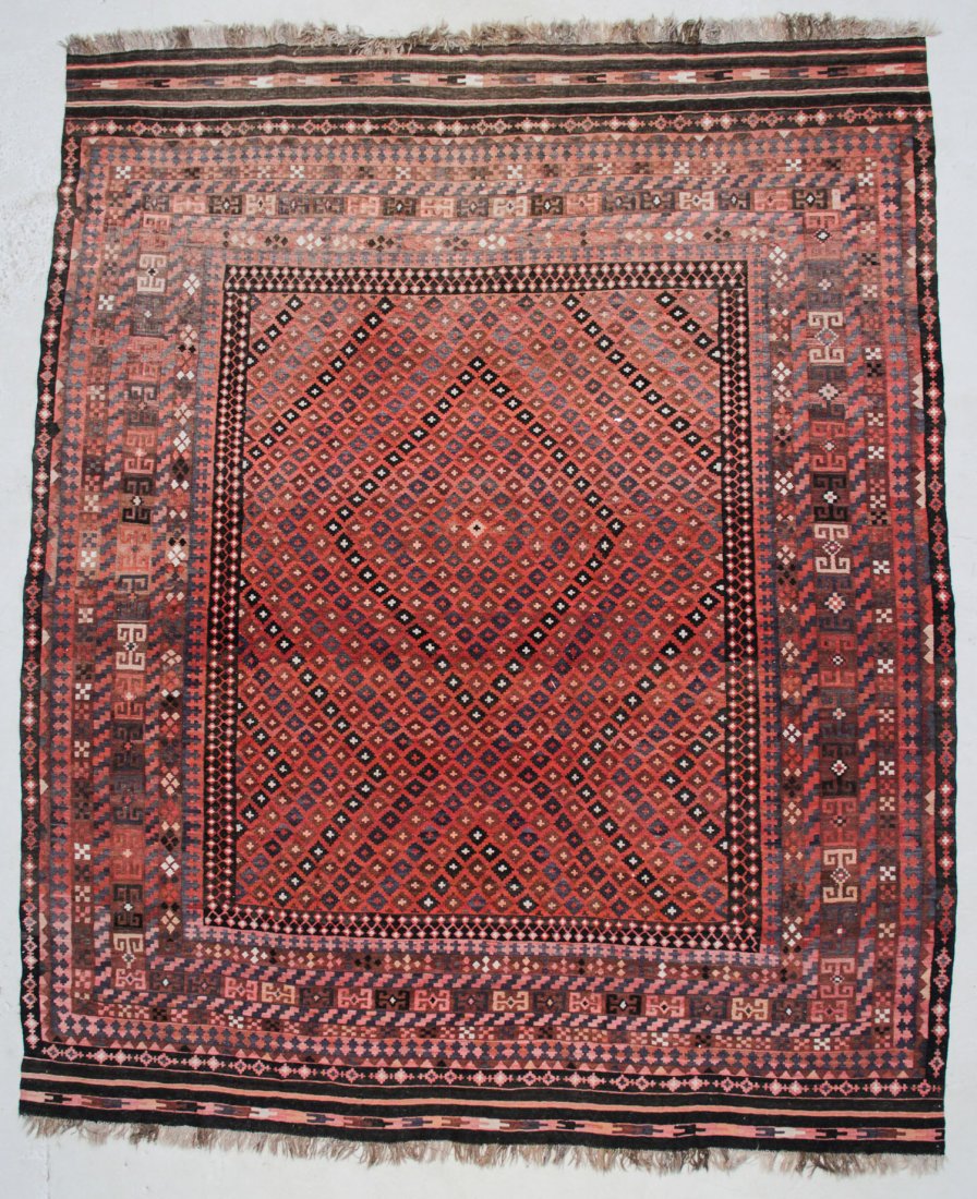 Large Old Afghan Kilim: 9'11" x 12'3" (302 x 373 cm) (1 of 4)