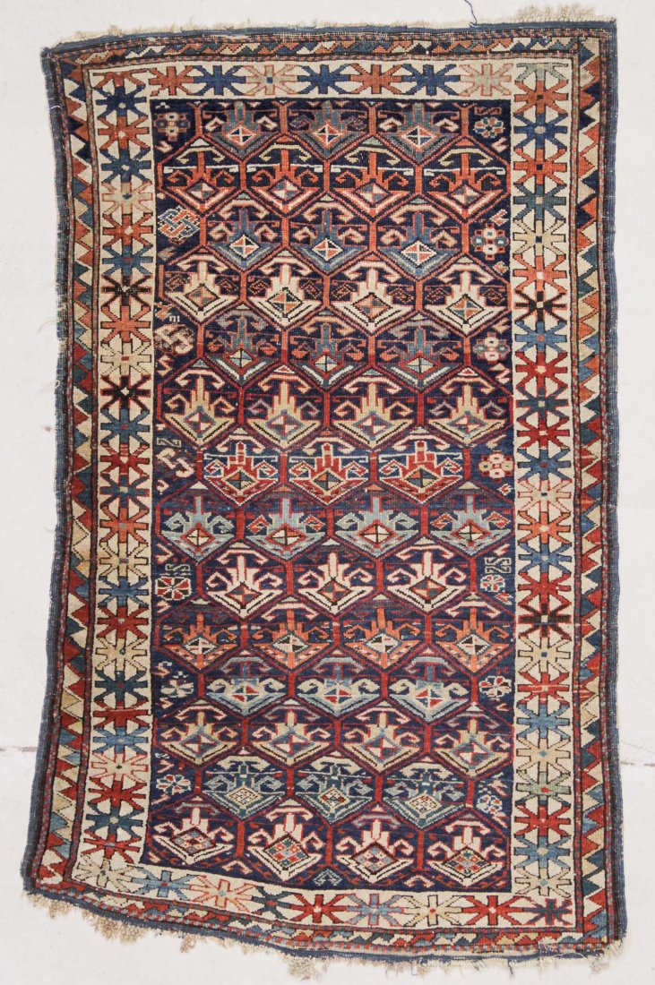 Antique Kuba Rug: 3'2" x 5'3" (97 x 160 cm) (1 of 5)